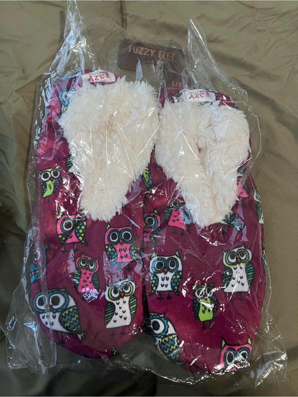 Lazy One Owl Slippers - Magenta with Cream Lining
